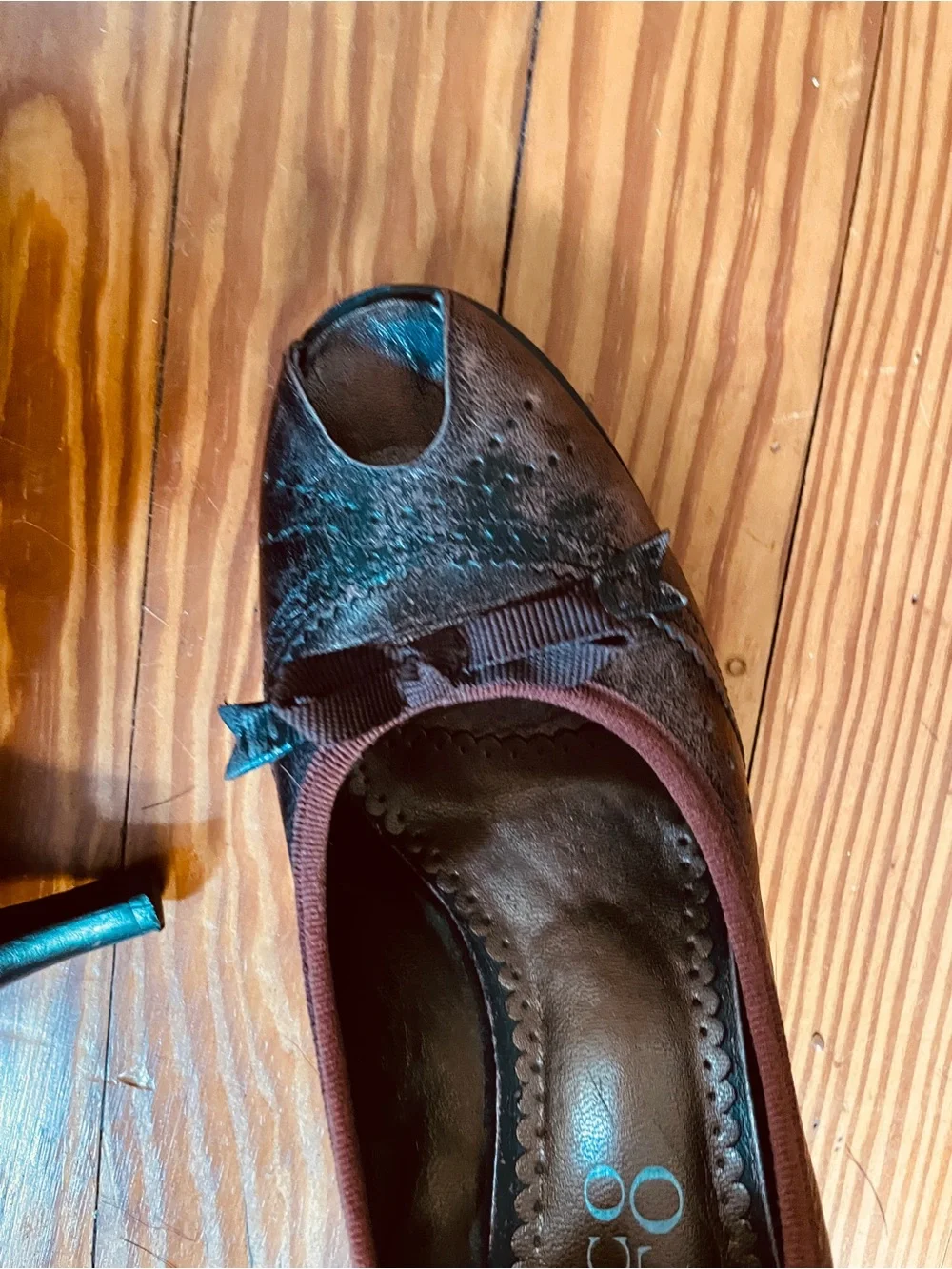Franco Sarto Copper Leather Peep-Toe Heels | Size 7